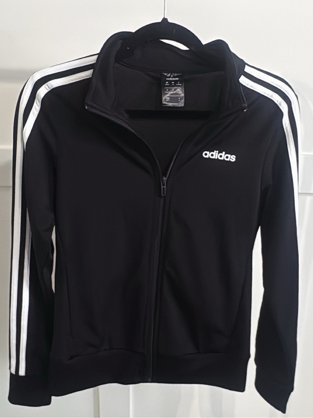 adidas Black Bomber Jacket with White Stripes